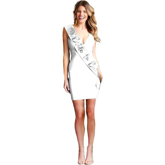 ? Women White Bridal Shower Sash Bride  Bachelorette Party Accessories main image 7